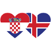 Croatia Iceland Flag Heart