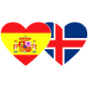 Spain Iceland Flag Heart
