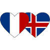 France Iceland Flag Heart