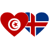 Tunisia Iceland Flag Heart