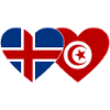 Iceland Tunisia Flag Heart
