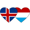 Iceland Luxembourg Flag Heart