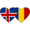 Iceland Romania Flag Heart