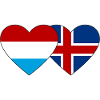 Luxembourg Iceland Flag Heart