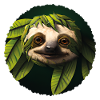 Sloth with leaves