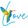 Hummingbird Love white
