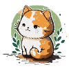 Fumetto carino kawaii adesivo gatto, gattino, gattino