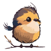 Comic Cute Kawaii Sticker Bird Songbird fluffy