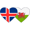 Iceland Wales Flag Heart