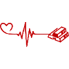 Gold Pulse Heart Love