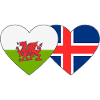 Wales Iceland Flag Heart