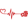 Poker chip pulse heart love