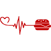 Burger Pulse Heart Love