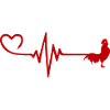 Rooster Pulse Heart Love
