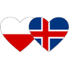 Poland Iceland Flag Heart
