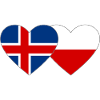 Iceland Poland Flag Heart