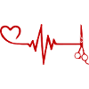 Ciseaux Barbier Pulse Heart Love