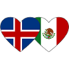 Iceland Mexico Flag Heart