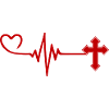 Cross Pulse Heart Love Christianity