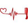 Peigne Coiffeur Pulse Heart Love