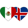 Mexico Iceland Flag Heart