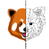 Minimalist red panda