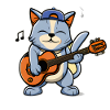 Cute cat plays guitar