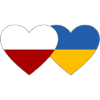 Poland Ukraine Flag Heart