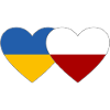 Ukraine Poland Flag Heart