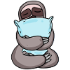 Sloth with pillow