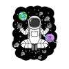 Astronaut Yoga Boy in Space - Meditation