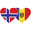 Norway Moldova Flag Heart