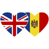 England Moldova Flag Heart