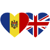Moldavie Angleterre Drapeau Coeur