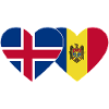 Islande Moldavie Flag Coeur