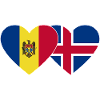 Moldavie Islande Flag Coeur