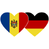 Moldova Germany Flag Heart