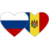 Russia Moldova Flag Heart