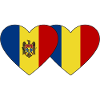 Moldova Romania Flag Heart