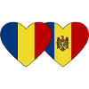 Romania Moldova Flag Heart