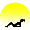 silhouette woman sunbathing