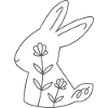 Floral bunny rabbit outline