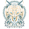 Golden Shield Tribal Wolf