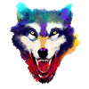 Wolfskopf Bunt Aquarell