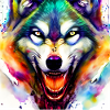Wolfskopf Bunt Aquarell
