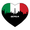 Genova Italia Bandiera Skyline Travel Souvenir