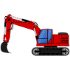 Excavators Excavators red
