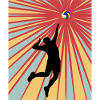 Volleyball Retro Volleyball Player