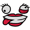 Crazy female comic face