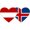 Austria Iceland Flag Heart